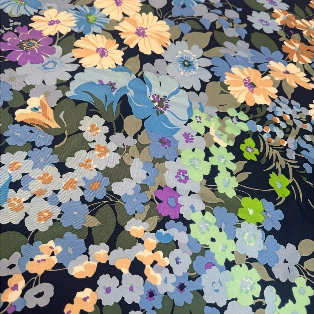 Dior Floral Scarf in Blue and Orange